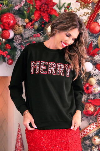 PREORDER- Merry Leopard Luxe Pullover - Boutique Bella BellaChristmas Apparel