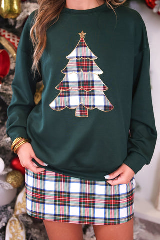 PREORDER- Plaid Christmas Tree Pullover - Boutique Bella BellaChristmas Apparel