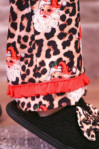 PREORDER- Santa Safari Chic Ruffle Pajama Set - Boutique Bella BellaChristmas Pajamas
