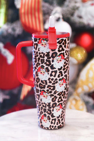 PREORDER- Santa Safari Chic Sleek Tumbler - Boutique Bella BellaChristmas