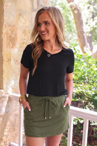 PREORDER- Solid Olive Skort - Boutique Bella BellaSkort