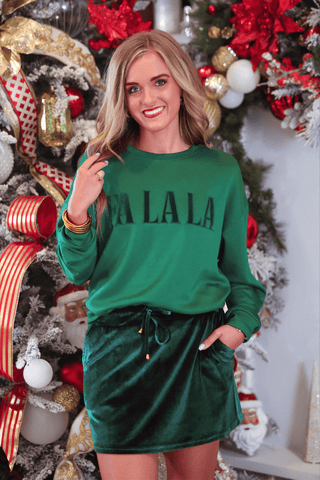 PREORDER- Velvet Hour Skort- Green - Boutique Bella BellaSkort