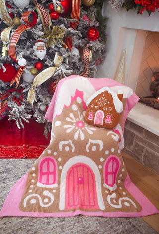 PREORDER- Whimsical Gingerbread House Blanket - Boutique Bella BellaChristmas Blanket