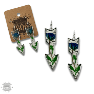 Pressed flower arrow earring - LC - Boutique Bella BellaEarrings