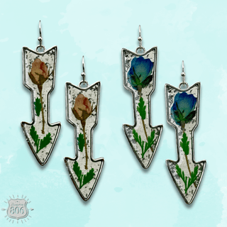 Pressed flower arrow earring - LC - Boutique Bella BellaEarrings