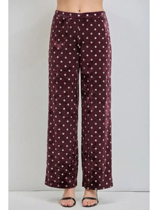 Pretty Dot Velvet Pants - Boutique Bella BellaPants