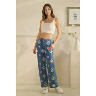 Pretty in Pearls High Rise Jeans - Boutique Bella BellaJeans