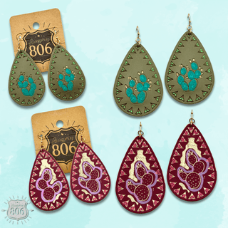 Prickly pear teardrop earring - LC - Boutique Bella BellaEarrings