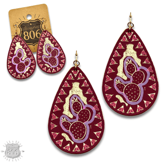 Prickly pear teardrop earring - LC - Boutique Bella BellaEarrings