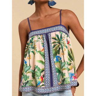 Printed Casual Loose Fit Cami Tank Top - Boutique Bella BellaTOP
