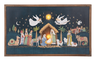 Printed Led Battery-operated Nativity Wall Decor, Canvas Ganz - Boutique Bella BellaChristmas Decor