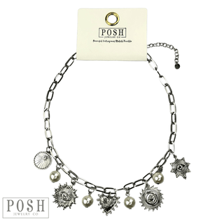 Protection charms and pearl drop necklace - Boutique Bella BellaNecklaces