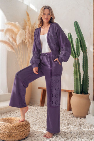 Purple Eyelet Pants - Boutique Bella BellaBottoms