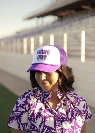 Purple Game Day Era Trucker Hat - Boutique Bella Bellatrucker hat