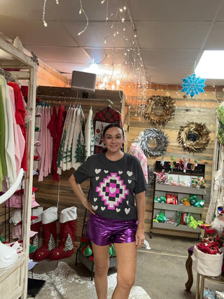 Purple Show Stopper Shorts - Boutique Bella Bellashorts