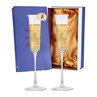 Vintage Crystal Champaign Flute Glasses Set Of 2 Clear Radiance Hand Blown Crystal Champagne Glasses