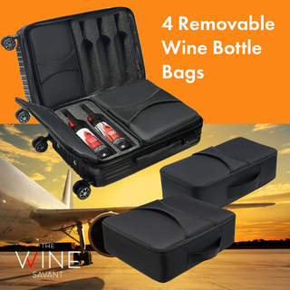 Wine Bottle Suitcase Holds 10 Standard 750 Ml Size Bottles Expandable Removable Travel Bags Universa