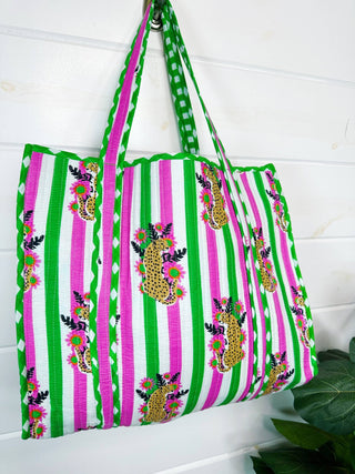 QJaguar Print Tote |Large Shopping Tote - Boutique Bella BellaTote Bag