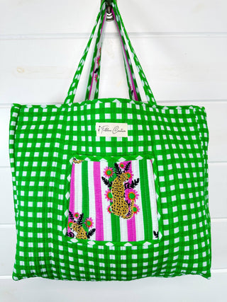 QJaguar Print Tote |Large Shopping Tote - Boutique Bella BellaTote Bag