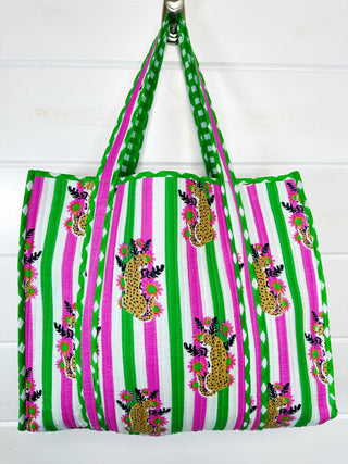 QJaguar Print Tote |Large Shopping Tote - Boutique Bella BellaTote Bag