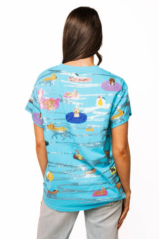 QOS Aqua Dogs on Tubes Swimming Tee - Boutique Bella BellaQueen of Sparkles