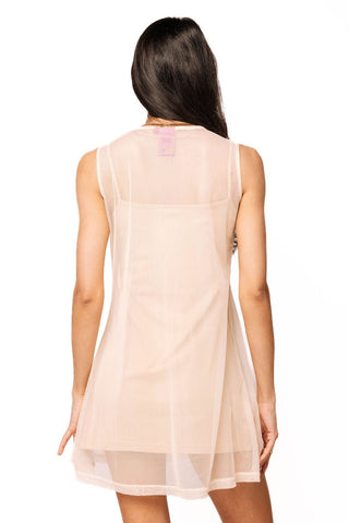 QOS Beige Beach QOS Queen Card Sheer Tank Coverup - Boutique Bella BellaCoverup