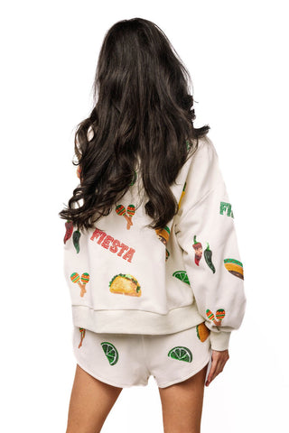 QOS Beige Cinco Icon Sweatshirt - Boutique Bella BellaQueen of Sparkles