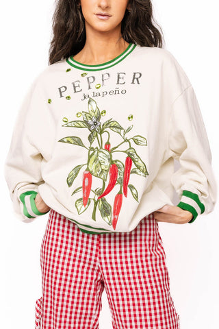 QOS Beige Jalapeno Pepper Seed Packet Sweatshirt - Boutique Bella BellaQueen of Sparkles
