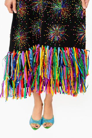 QOS Black Multi Firework Dress - Boutique Bella BellaDresses