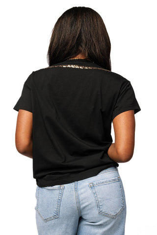 QOS Black Multi Turquoise Necklace Tee - Boutique Bella BellaTee