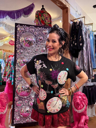QOS Black NYE Icon Tee - Boutique Bella BellaQueen of Sparkles