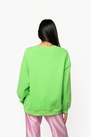 QOS Bright Green Colorful Shopping Santa Sweatshirt - Boutique Bella BellaQueen of Sparkles
