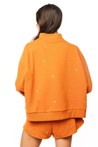 QOS Burnt Orange Scattered Jewel QOS Sparkle Logo Short - Boutique Bella BellaQueen of Sparkles