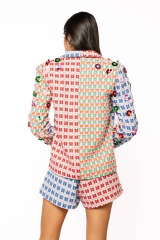 QOS Colorblock Tweed Short - Boutique Bella BellaQueen of Sparkles