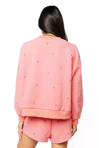 QOS Coral Tonal QOS Card Sweatshirt - Boutique Bella BellaSweatshirt