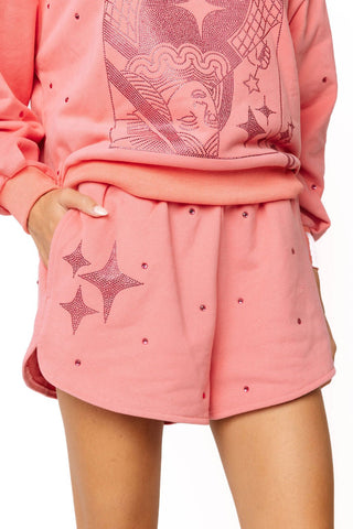 QOS Coral Tonal QOS Sparkle Short - Boutique Bella BellaShorts
