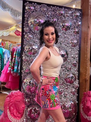 QOS Full Sequin Multi Present Skirt - Boutique Bella BellaQueen of Sparkles