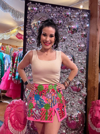 QOS Full Sequin Multi Present Skirt - Boutique Bella BellaQueen of Sparkles