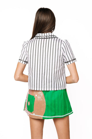 QOS Green Baseball Field Cotton Skort - Boutique Bella BellaQueen of Sparkles