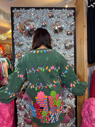 QOS Green Christmas Lights & Presents Feather Dress - Boutique Bella BellaQueen of Sparkles