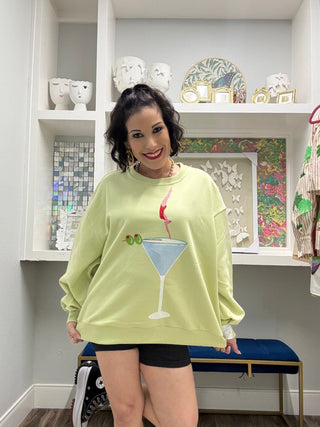 QOS Green Diver on Olive Martini Sweatshirt - Boutique Bella BellaSweatshirt