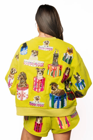 QOS Green Dogs in Present Boxes Short - Boutique Bella BellaQueen of Sparkles