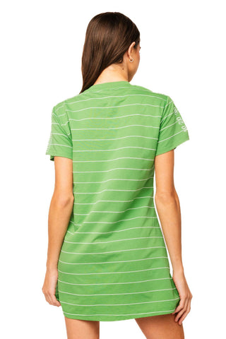 QOS Green Football Field Queen Card Logo Tee Dress - Boutique Bella BellaQueen of Sparkles