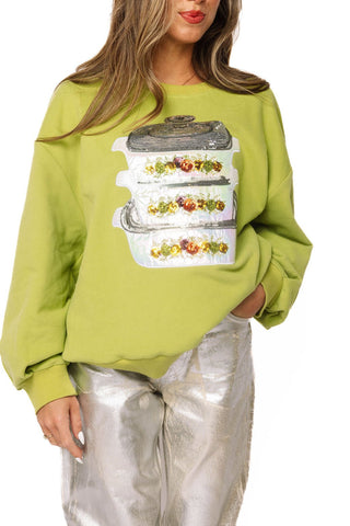 QOS Green Vintage Corningware Sweatshirt - Boutique Bella BellaQueen of Sparkles