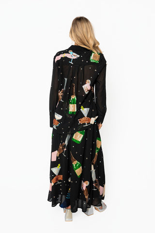 QOS Hands Holding Cocktail Glasses Top - Boutique Bella BellaTops