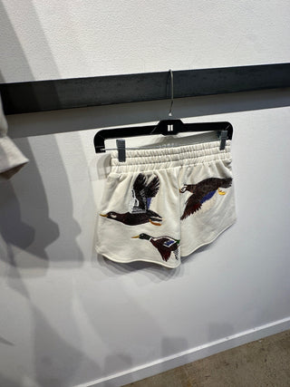 QOS Ivory Flying Ducks Short - Boutique Bella BellaQueen of Sparkles