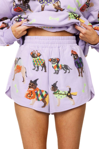 QOS Lavender Halloween Dogs Short - Boutique Bella BellaQueen of Sparkles