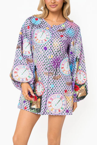 QOS Lavender Polka Dot NYE Icon Dress - Boutique Bella BellaDresses