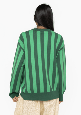 QOS Licensed Green Striped Sequin & Beaded 'Cotton Head Ninny Muggins' Sweater - Boutique Bella BellaTops