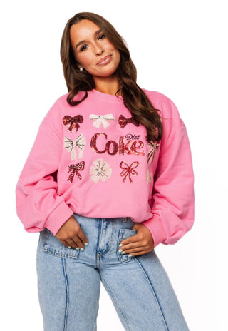 QOS Licensed Hot Pink 'Diet Coke' Bow Sweatshirt - Boutique Bella BellaQueen of Sparkles